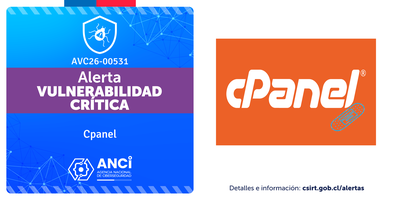 Imagen de la noticia: Cpanel - Vulnerabilidad Crítica (CSIRT Chile Alertas API)