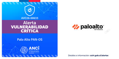 Imagen de la noticia: Palo Alto PAN-OS - Vulnerabilidad Crítica (CSIRT Chile Alertas API)