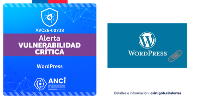 Imagen de la noticia: WordPress - Vulnerabilidad Crítica (CSIRT Chile Alertas API)