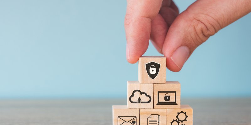 Foto stock bloques ciberseguridad