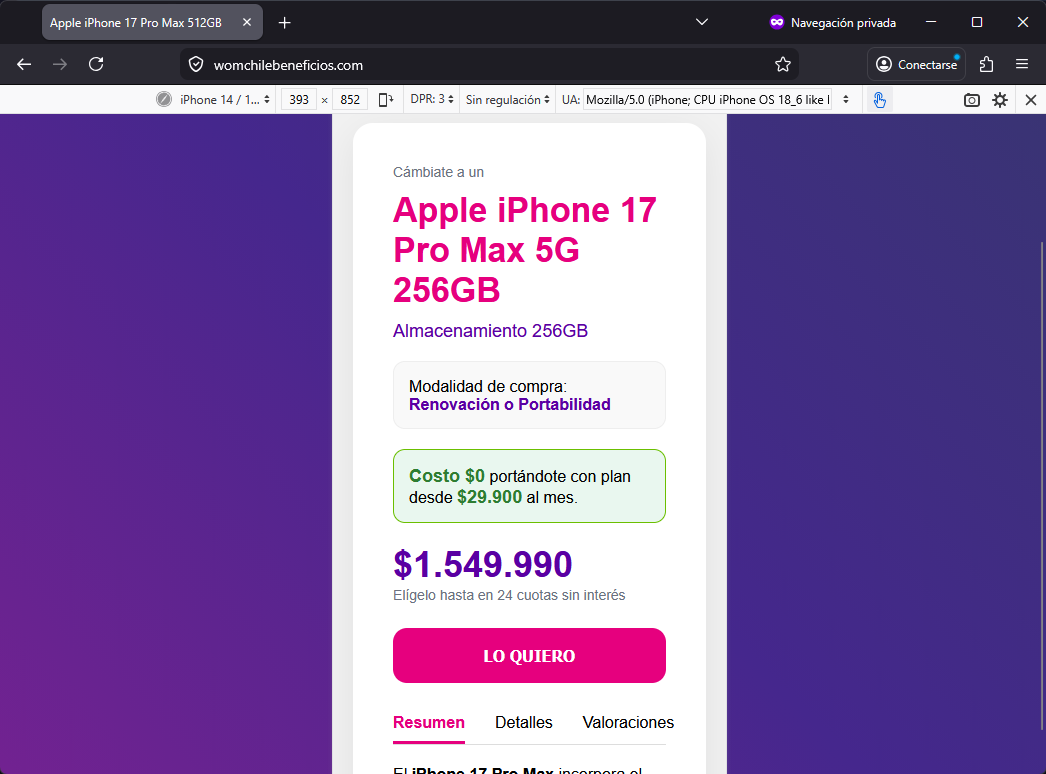 Imagen de la noticia: Wom - Campaña Fraudulenta (CSIRT Chile Alertas API)