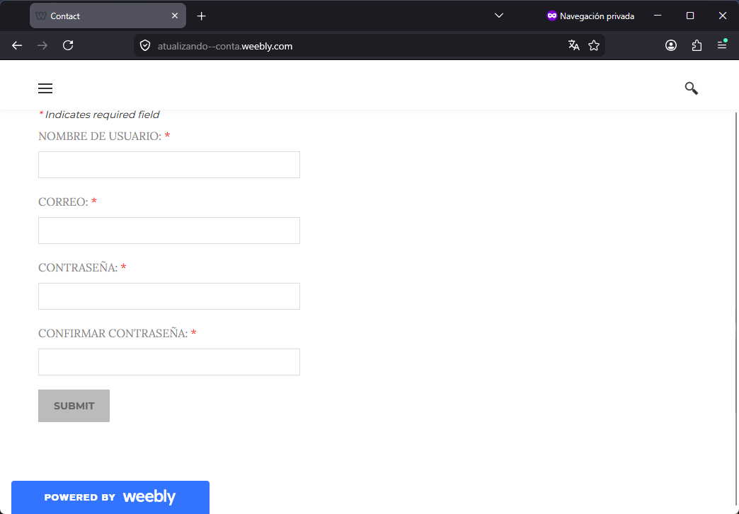 Imagen de la noticia: Weebly - Campaña Fraudulenta (CSIRT Chile Alertas API)