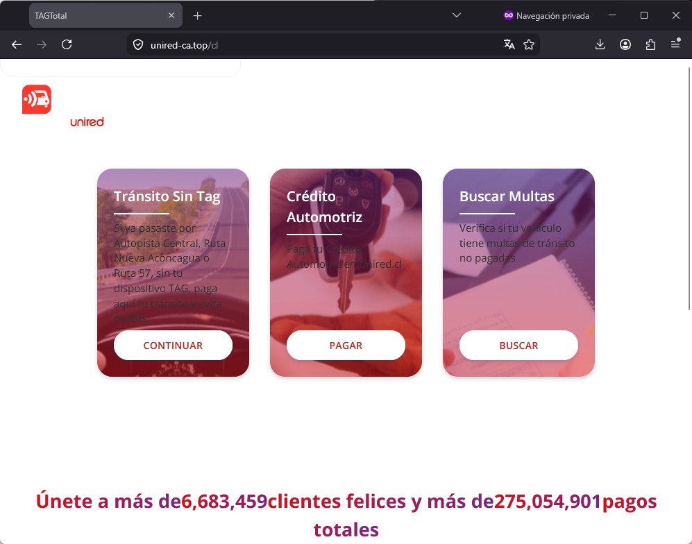 Imagen de la noticia: Unired - Campaña Fraudulenta (CSIRT Chile Alertas API)