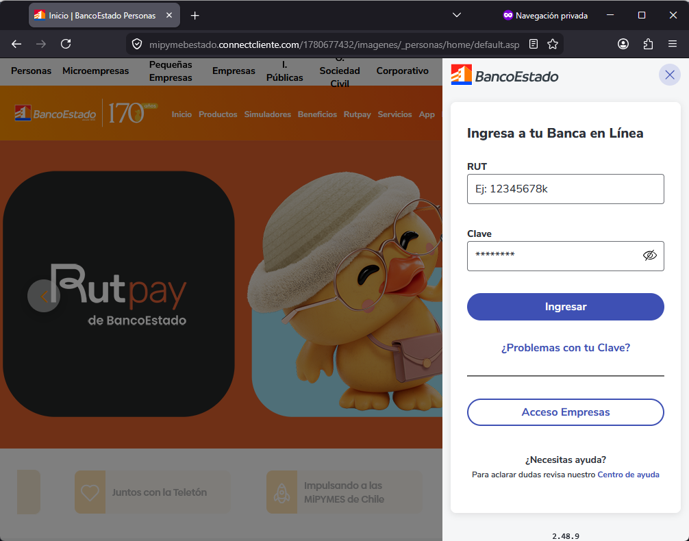 Imagen de la noticia: BancoEstado - Campaña Fraudulenta (CSIRT Chile Alertas API)
