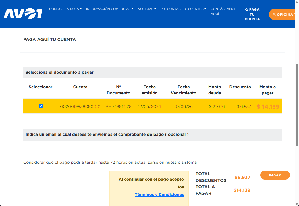 Imagen de la noticia: Autopista Vespucio Oriente - Campaña Fraudulenta (CSIRT Chile Alertas API)