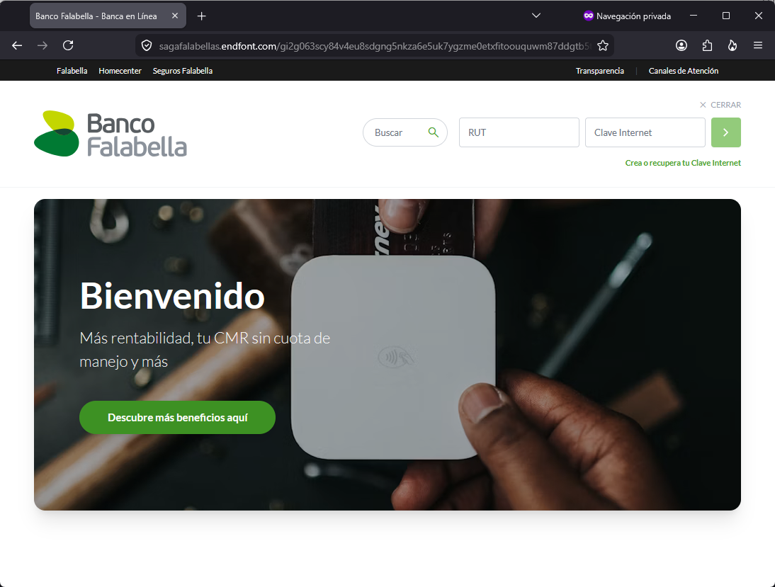 Imagen de la noticia: Banco Falabella - Campaña Fraudulenta (CSIRT Chile Alertas API)