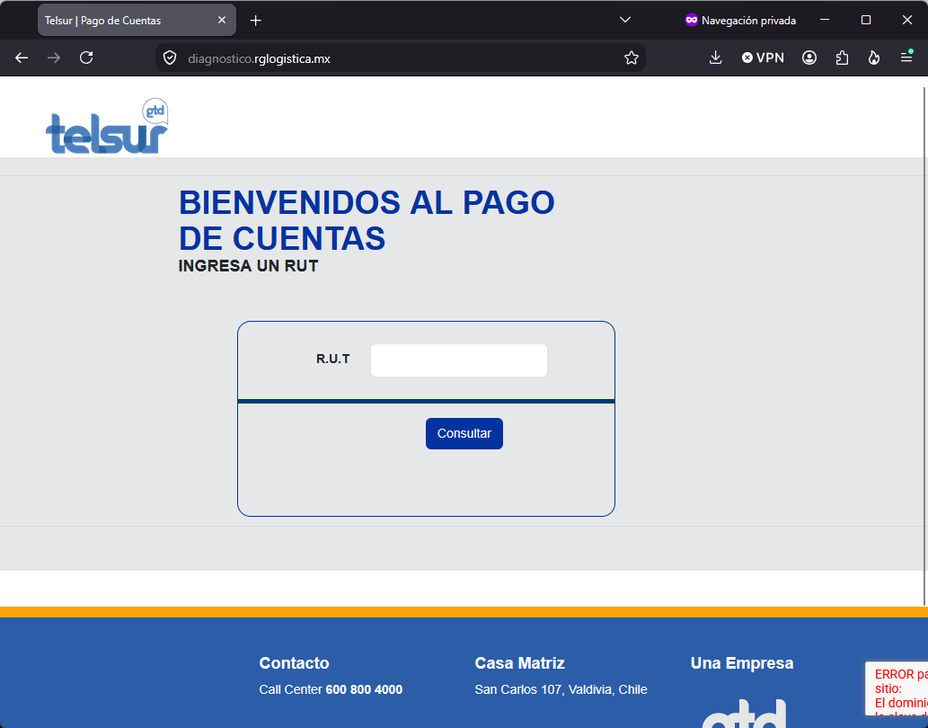 El portal falso, tal como lo publicó la ANCI