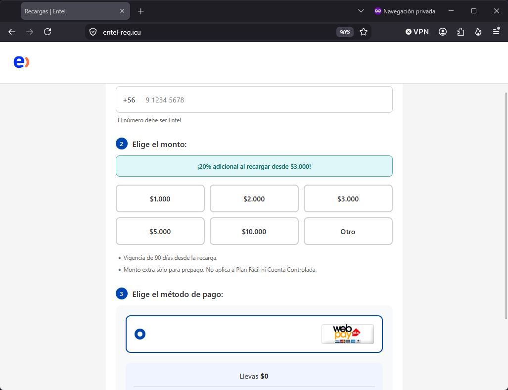 Imagen de la noticia: Entel - Campaña Fraudulenta (CSIRT Chile Alertas API)