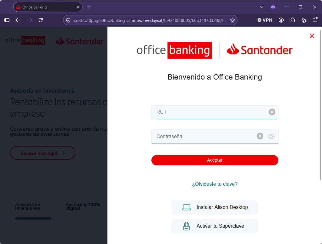 Banco Santander - Campaña Fraudulenta