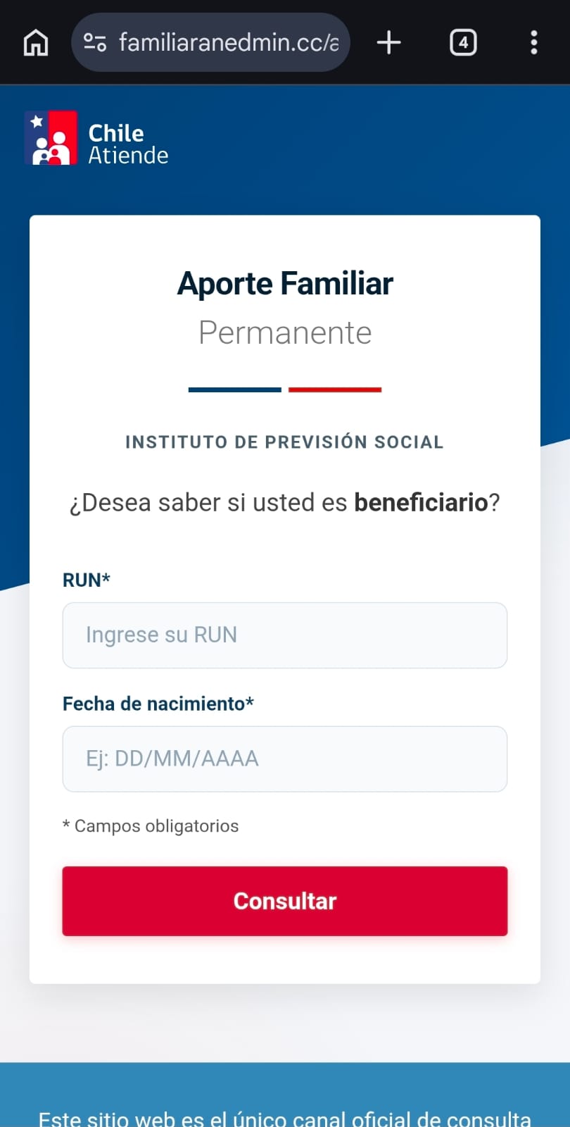Imagen de la noticia: ChileAtiende (IPS) - Campaña Fraudulenta (CSIRT Chile Alertas API)