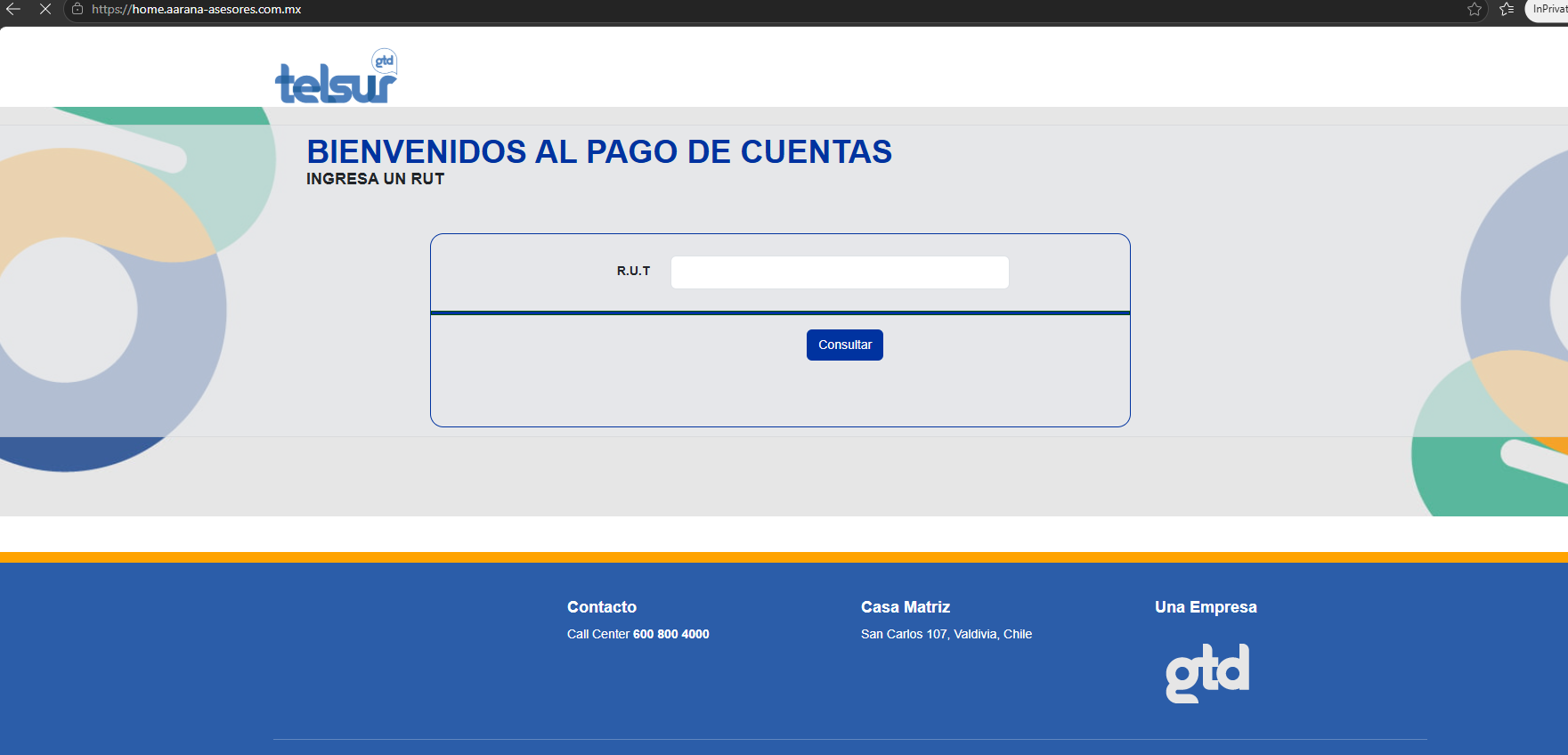 Imagen de la noticia: GTD Telsur - Campaña Fraudulenta (CSIRT Chile Alertas API)